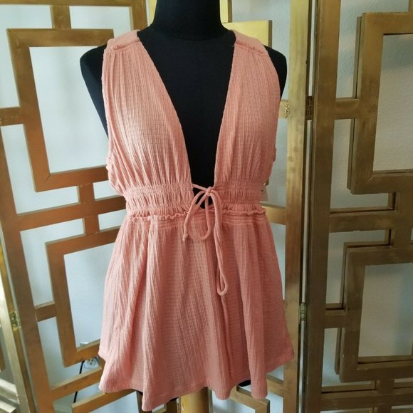 Free People Tops - Free People Beach Bound Tank Top Tunic Shirt Pink